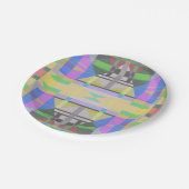 イエローグリーンブルーパープルジオメトリック ペーパープレート (アングル)