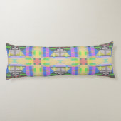 イエローグリーンブルーパープルジオメトリック ボディピロー (裏面)