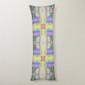 イエローグリーンブルーパープルジオメトリック ボディピロー (裏面 (縦))