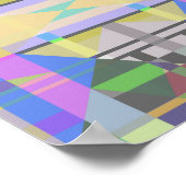 イエローグリーンブルーパープルジオメトリック ポスター (角)