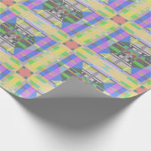 イエローグリーンブルーパープルジオメトリック ラッピングペーパー (角)
