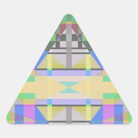 イエローグリーンブルーパープルジオメトリック 三角形シール (正面)