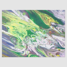 イエローグリーンブルーパープル抽象芸術デコパージュ 薄葉紙