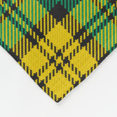 イエローグリーンプレイドタータンチェックパターンデザイン フリースブランケット (角)