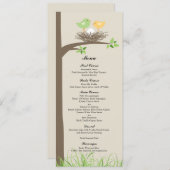 イエローグリーンベビーバードズネスト | ベビーシャワーメニュー メニュー (正面/裏面)