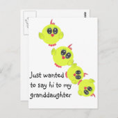 イエローグリーンベビーバード ポストカード (正面/裏面)