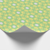 イエローグリーンホワイトポーデザイン ラッピングペーパー (角)