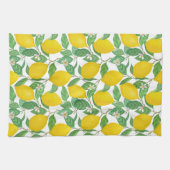 イエローグリーンホワイトレモンパターン キッチンタオル (横)