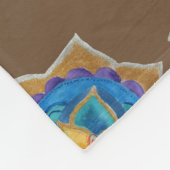 イエローグリーンマンダラフリースブランケット フリースブランケット (角)