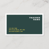 イエローグリーンミニマルパーソナルトレーナージムコーチ 名刺 (裏面)