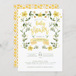 イエローグリーンリーフローラビーウォーター色 招待状