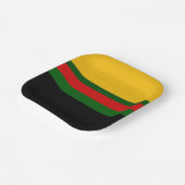 イエローグリーンレッドブラックカラーブロックデザイン ペーパープレート (傾斜あり)