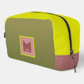 イエローグリーンレッドモノグラム化粧用トイレバッグ ドップキット (右コーナー)