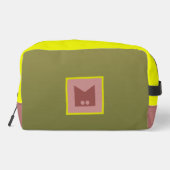 イエローグリーンレッドモノグラム化粧用トイレバッグ ドップキット (裏面)