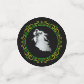 イエローグリーンレディーインホワイト幽霊ハロウィーン コンフェッティ (スモール正面)