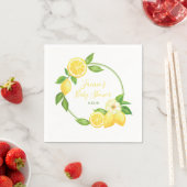 イエローグリーンレモンシトラスフローラベビーシャワーパーティー スタンダードカクテルナプキン (インサイチュ)