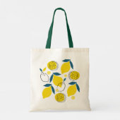 イエローグリーンレモンフルーツトートバッグ トートバッグ (裏面)