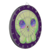 イエローグリーン宇宙アイキュートスカルスケッチ ダーツボード (正面左)