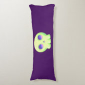 イエローグリーン宇宙アイキュートスカルスケッチ ボディピロー (正面縦)