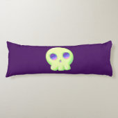 イエローグリーン宇宙アイキュートスカルスケッチ ボディピロー (正面)