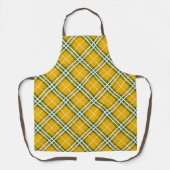 イエローグリーン市松模様にチェックプレイドタータンチェック秋 エプロン (正面)