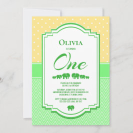イエローグリーン第1誕生日パーティー 招待状