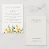 イエローグリーン金ゴールドガラガラの葉ジュエリー気に 名刺 (正面/裏面)