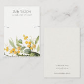 イエローグリーン金ゴールドガラガラ葉ネックレスホルダー 名刺 (正面/裏面)