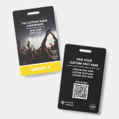 イエローグループ会議QRコードカスタムアクセスパス バッジ (正面＆裏面)