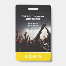 イエローグループ会議QRコードカスタムアクセスパス バッジ