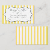 イエローグレイおむつラッフルベビーシャワーカードシルバー エンクロージャーカード (正面/裏面)