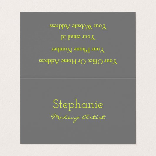 イエローグレイカスタムネオンカラーメイクアップアーティスト 名刺 (外部フラット)