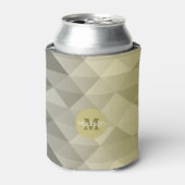 イエローグレイカッコいい幾何グラデーションパターンのモノグラム 缶クーラー (缶正面)