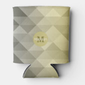 イエローグレイカッコいい幾何グラデーションパターンのモノグラム 缶クーラー (正面)