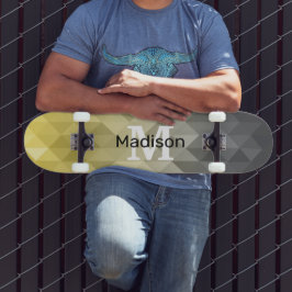 イエローグレイカッコいい幾何グラデーションパターン スケートボード