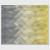 イエローグレイカッコいい幾何グラデーションパターン ラッピングペーパー (フラット)