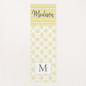 イエローグレイストライプトレンディービーモノグラムヨガマット ヨガマット (正面)