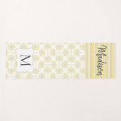 イエローグレイストライプトレンディービーモノグラムヨガマット ヨガマット (正面(横))