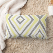 イエローグレイモダンシンプル ランバークッション (ブランケット)