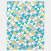 イエローグレイモダンミント抽象芸術三角形パターン フリースブランケット (正面)