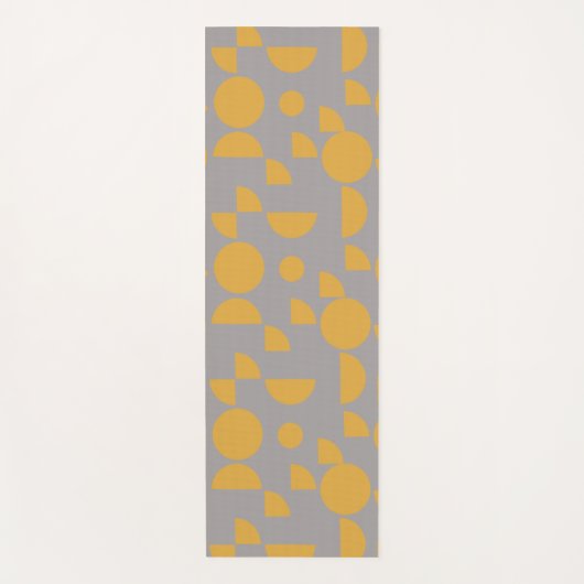 イエローグレイモダン幾何エレガント部部族 ヨガマット (正面)