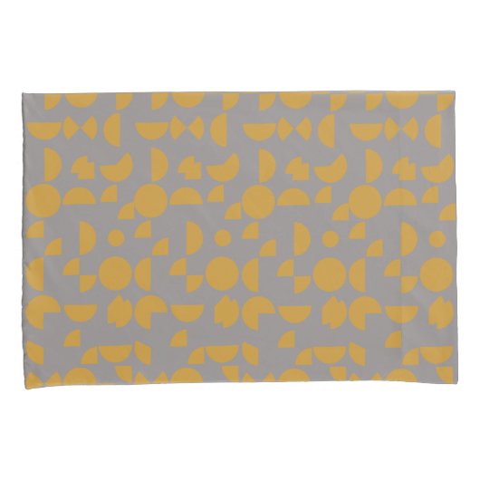 イエローグレイモダン幾何エレガント部部族 枕カバー (正面右)