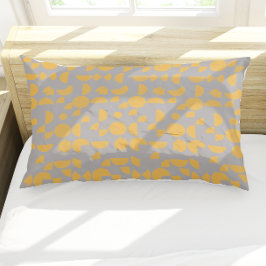 イエローグレイモダン幾何エレガント部部族 枕カバー