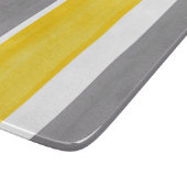 イエローグレイ白ストライプ色モダン2 カッティングボード (角)