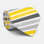 イエローグレイ白ストライプ色 ネクタイ (ロール)