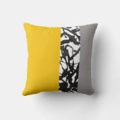 イエローグレイ白黒抽象芸術 モダン クッション (裏面)