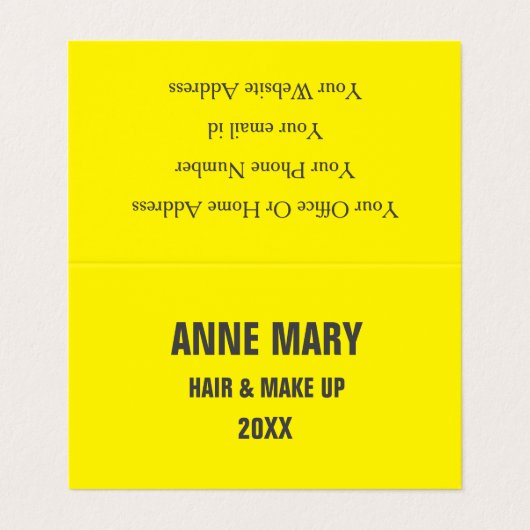 イエローグレイ美しいヘアサロンカスタム 名刺 (外部フラット)