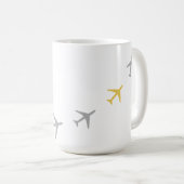 イエローグレイ飛行機航空機航空フライウェイズ コーヒーマグカップ (正面右)