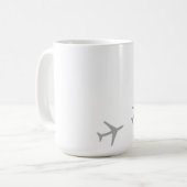 イエローグレイ飛行機航空機航空フライウェイズ コーヒーマグカップ (正面左)