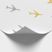 イエローグレイ飛行機航空機航空フライウェイズ ラッピングペーパー (角)